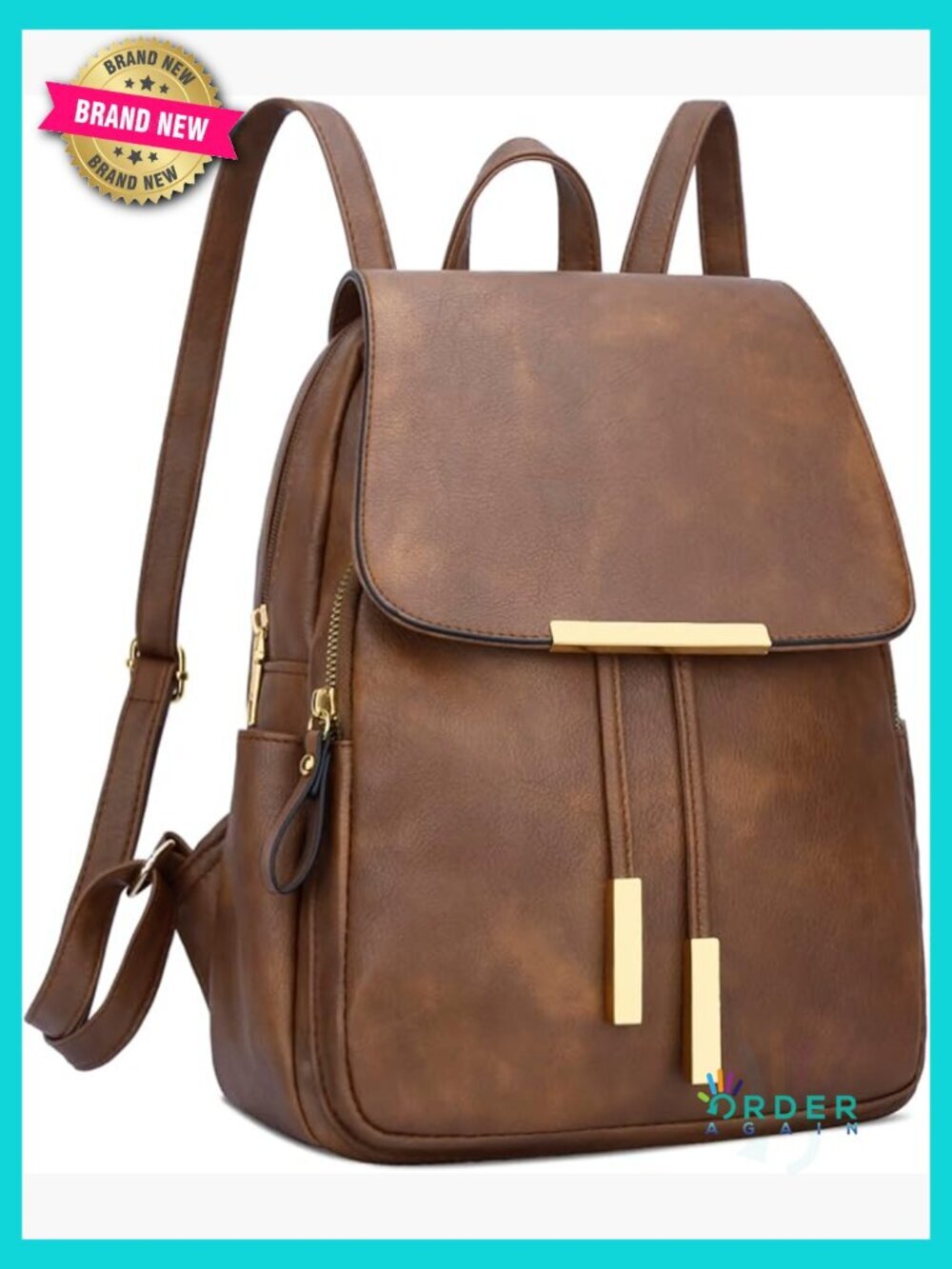 Vegan Leather Backpack Purse Fashion Travel Daypack Adjustable Straps